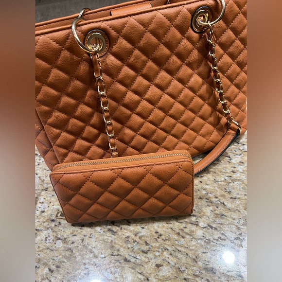 Montana West Handbags Quilted Tote Bag for Women Chain Shoulder Bag 2Pcs Set - Picture 9 of 10